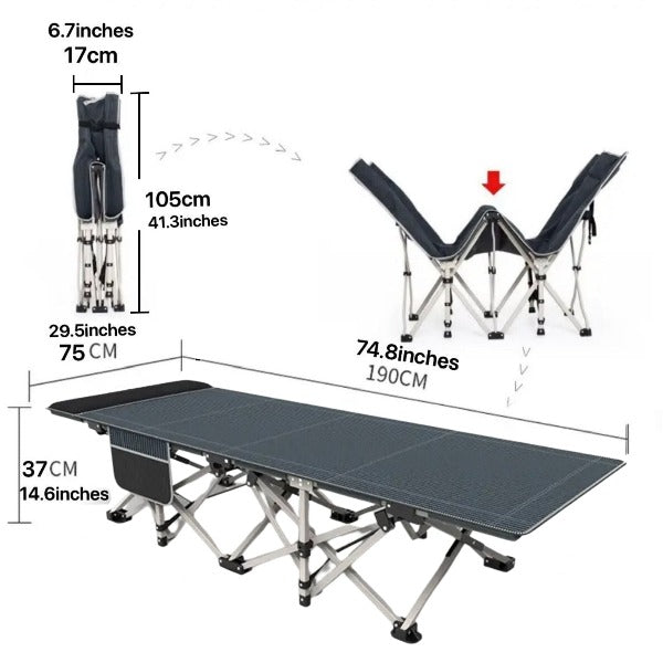 convenient camping experience double side mattress Made with Teslin fabric and steel tubes that can support up to 500lbs and can be easily transported due to its foldable design
