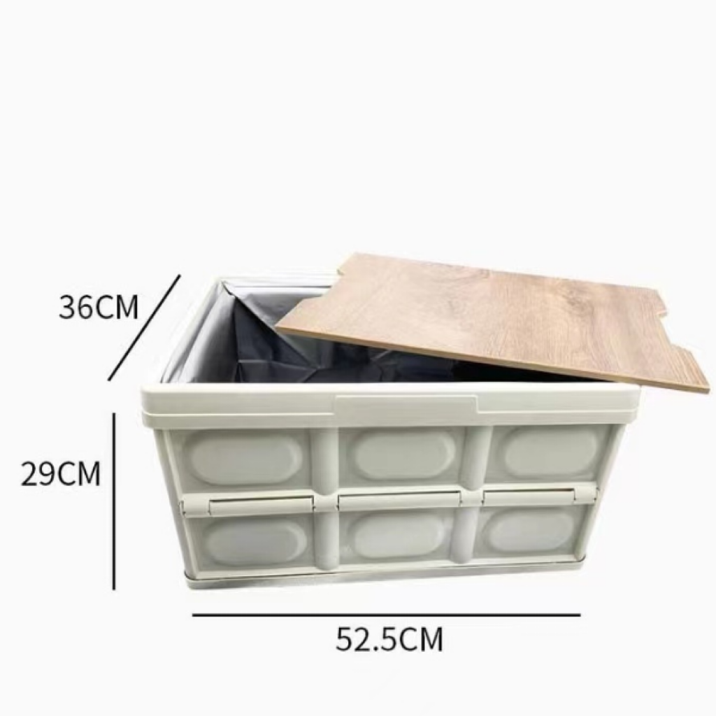 Waterproof collapse wood lid keep your camping gear organized and easily accessible while also having a stylish and functional storage solution