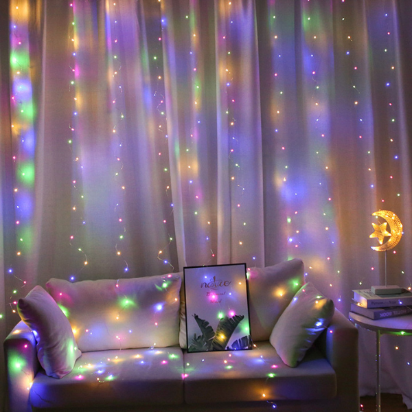 LED Curtain warm white multicolor Whether you're looking to add a touch of romance to your bedroom or a cozy ambiance to your living room these lights are the perfect solution.