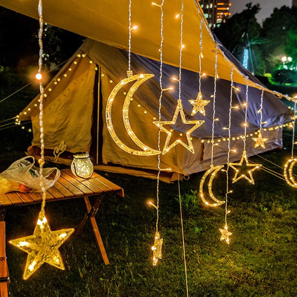 Star and moon Gardenlight backyard ledlight decoration waterproof Upgrade your outdoor space with our solar string lights and enjoy the beauty of sustainable lighting.