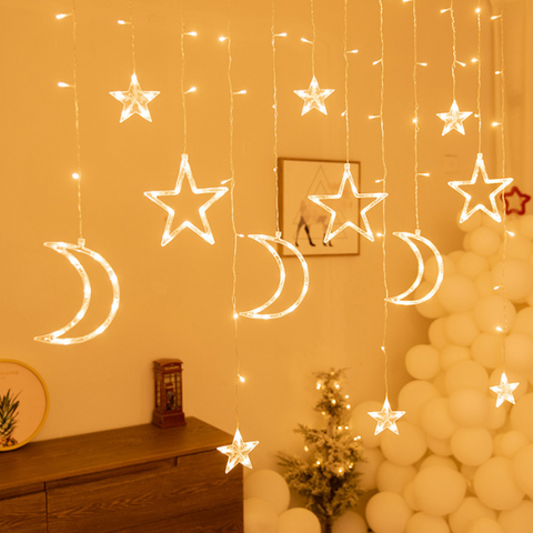 Star and moon Gardenlight backyard ledlight decoration waterproof Upgrade your outdoor space with our solar string lights and enjoy the beauty of sustainable lighting.