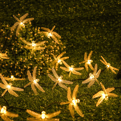 dragonfly Gardenlight backyard ledlight decoration waterproof Upgrade your outdoor space with our solar string lights and enjoy the beauty of sustainable lighting.